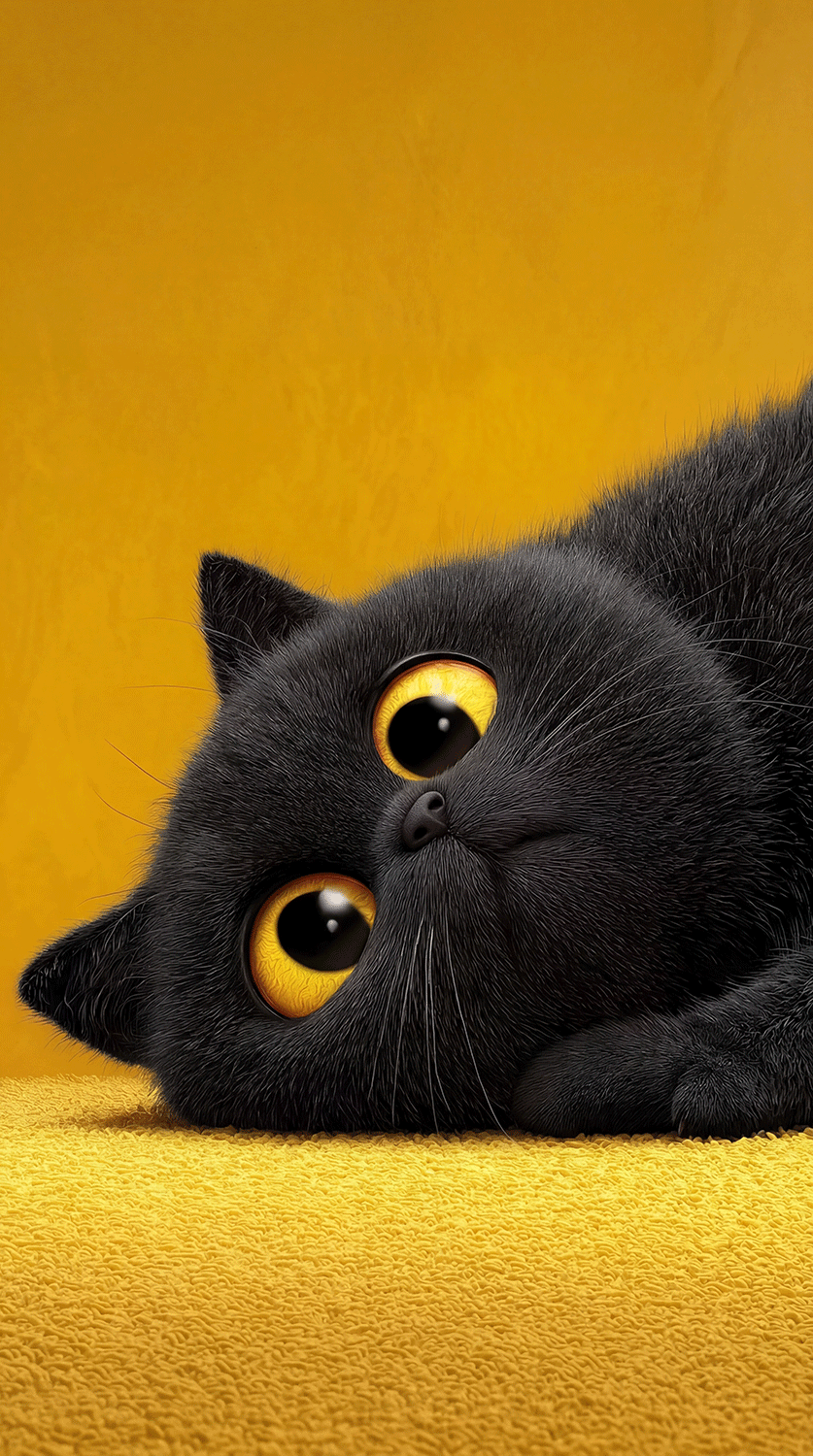 Cute Big Eyes Lying Down