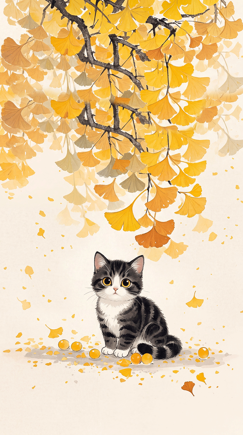 Ginkgo Autumn Watercolor